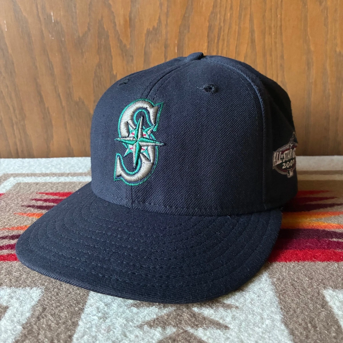 Casquette de baseball adulte New Era Seattle Mariners 7 1/2 laine marine et bleu