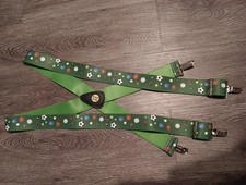 Mens Suspenders Green Sports Theme Size 42 Adjustable