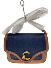 Mini borsa a tracolla Coccinelle C-ME denim pelle marrone autentica