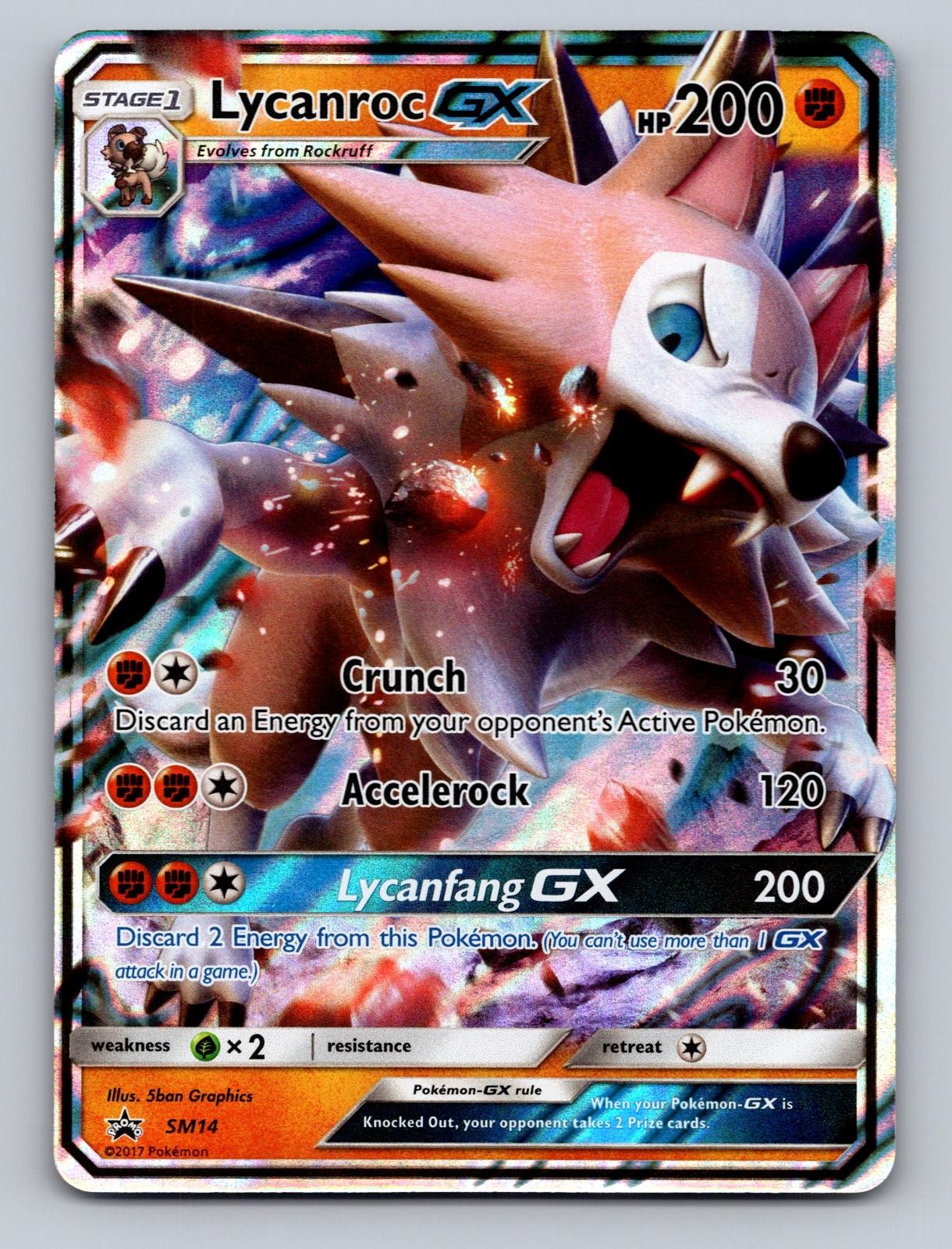 Lycanroc GX - SM14 Holo Promo Sun & Moon Promo Pokemon NM
