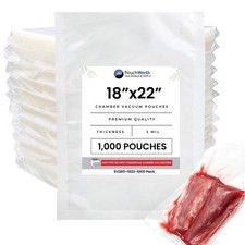 100, 250, 500, 1,000 Pack 3 mil 18" x 22" Pre-Cut Vacuum Chamber Pouches