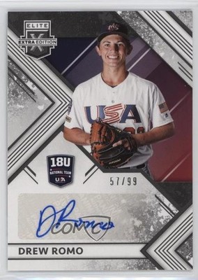 2018 Elite Extra Edition 18U National Team Signatures 57/99 Drew Romo Auto 0rd2