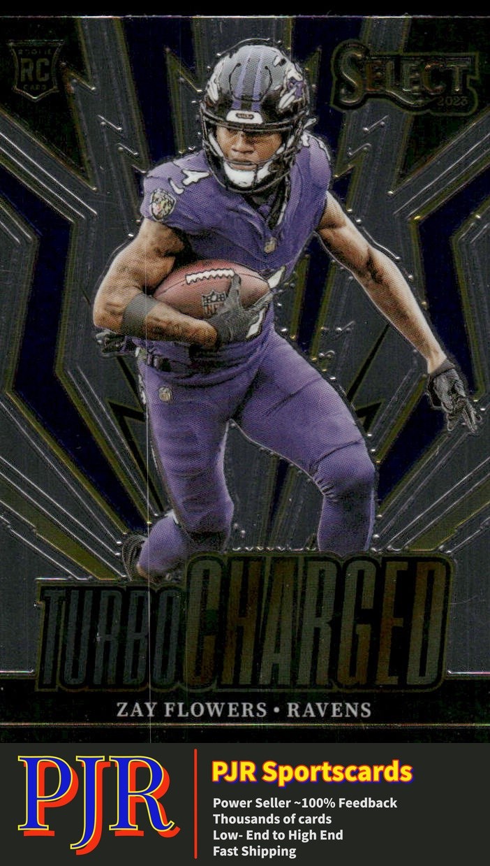 Zay Flowers 2023 Panini Select #TUR-ZFL Baltimore Ravens Turbocharged