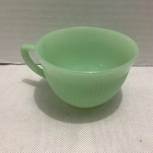 Vintage 50s Fire King Jadeite Jane Ray Ribbed Coffee Tea Cup