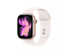 Apple Watch Series 11 GPS 42mm Rose Gold Case w/ Light Blush Sport Band S/M