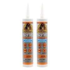 Gorilla Waterproof Caulk  Seal Silicone Sealant, 10Oz 2 Pack, Clear