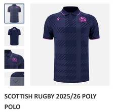 Macron Scotland Rugby Polo Shirt Navy/Purple 2025/26