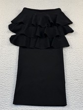 Zara Women’s Black Off  The Shoulder Tiered Ruffle Mini Dress Size Small