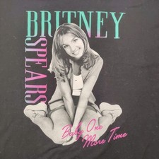 Vintage Britney Spears Soft XL Black T-Shirt Concert Tour Baby One More Time