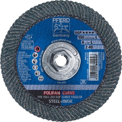 PFERD 67367 Fiber Disc,6 in Dia,5/8in Arbor,40 Grit 38NG75