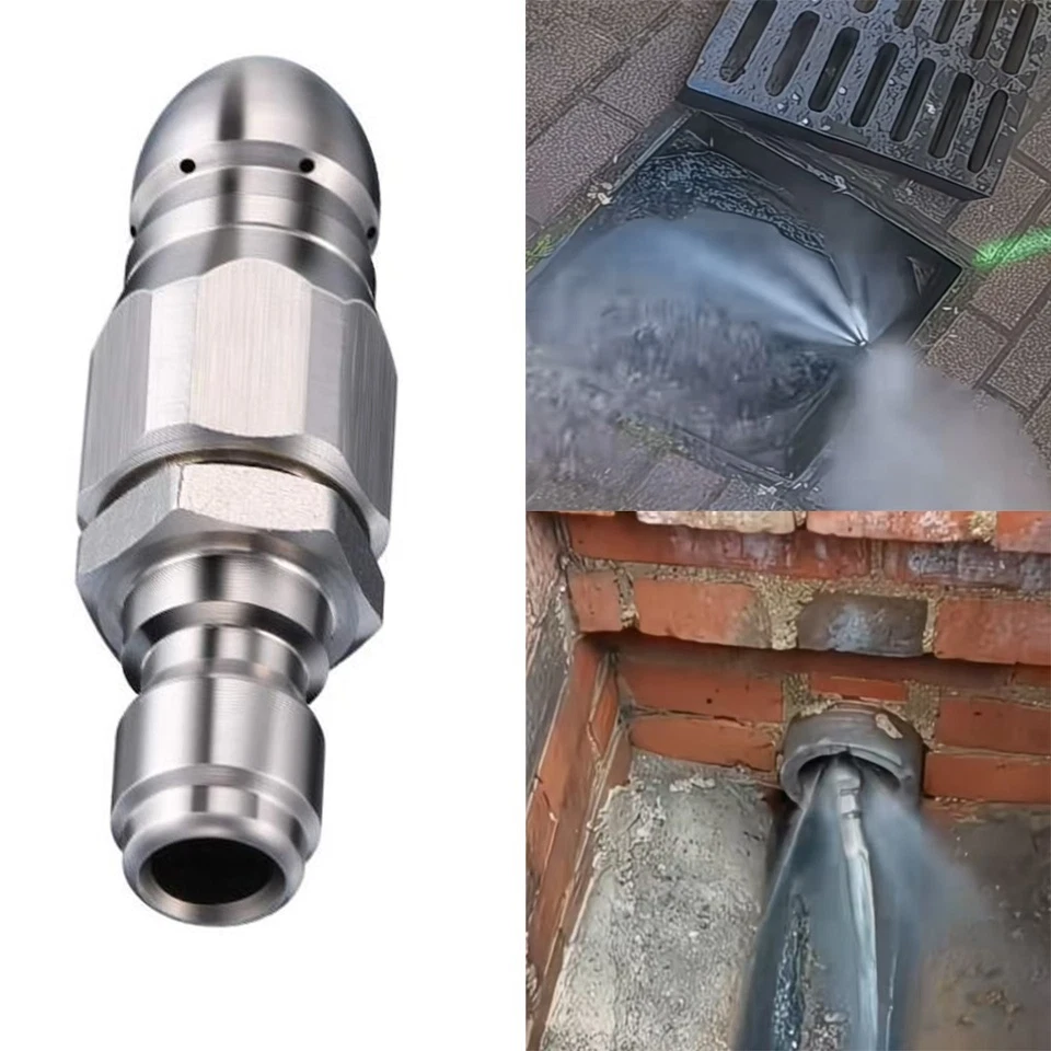 Ugello getto fognario 5000 PSI per tubo di scarico alta pressione idropulitrice - Imagen 3 de 4