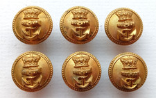 Matching Set of 6 Victorian Royal Navy Officers Large 22mm Gilt Uniform Buttons