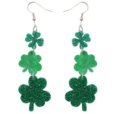 St Patricks Day Earrings, St Patrick's Day Shamrock Earrings for Women, Irish Gr
