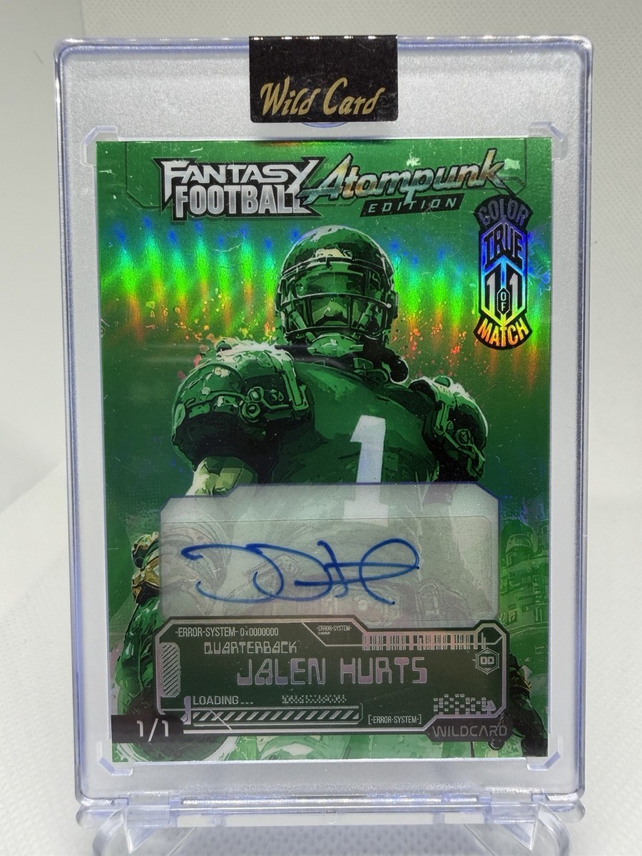 Jalen Hurts TRUE 1/1 Wild Card Atompunk Color Match Auto Football