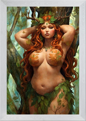 Waldnymphe gerahmtes Wandbild Poster Leinwanddruck Bild