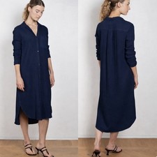 XIRENA Scarlyt Midi dress north star blue Sz small Boho Coastal Chic Lagenlook