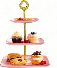 3-Tier Cake Stand Cupcake Holder Pastry Serving Tray Display Tower for Wedding