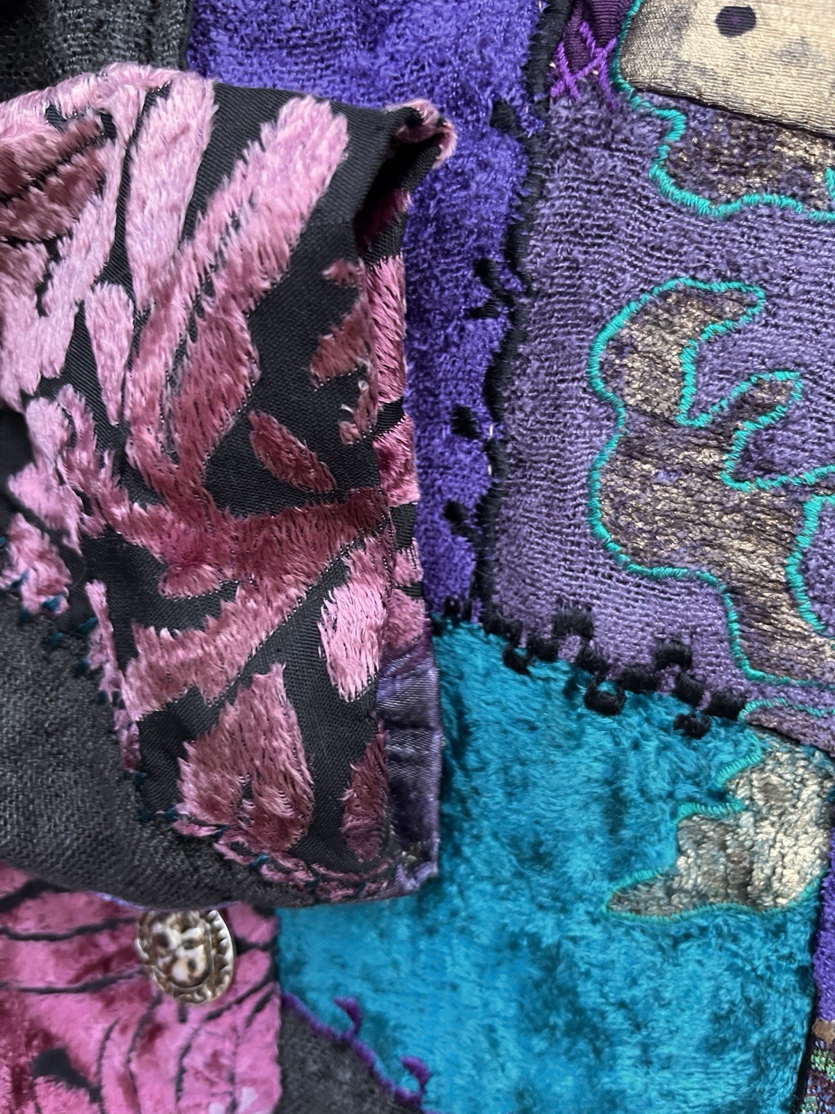 VTG Floral Tapestry Patchwork Jacket Lined Quilte… - image 22