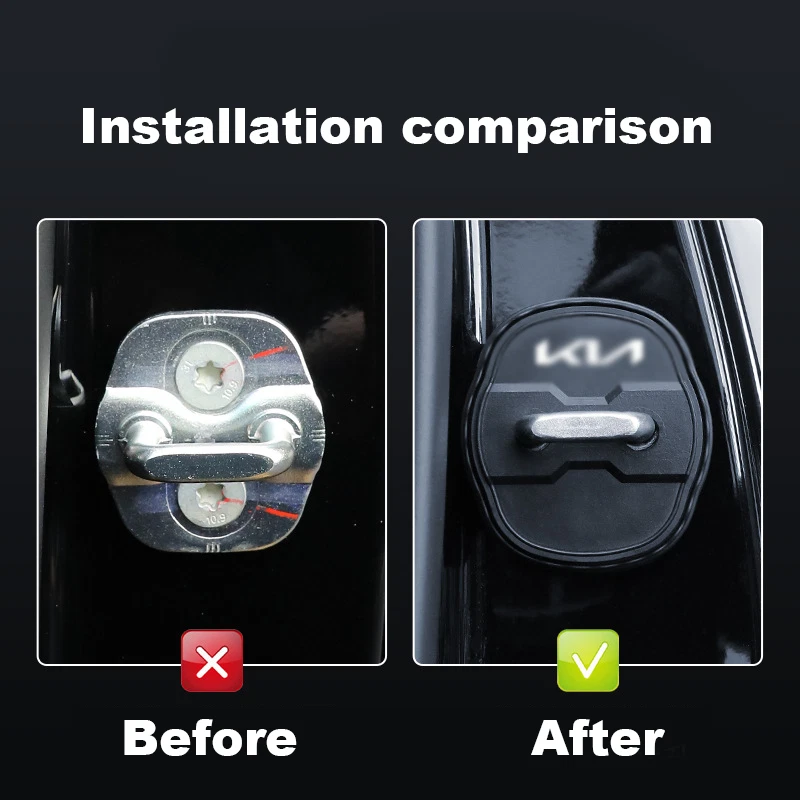 4PCS Car Door Lock Latches Cover for Kia Car Door Guard Lock Car Accessories - Изображение 2 из 4