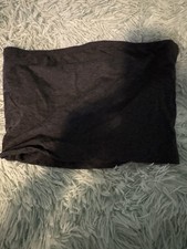 Active USA Grey strapless tube top crop top built in bra size S