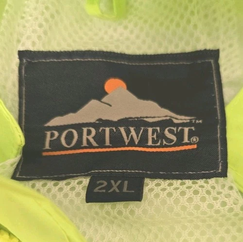 Mens PORTWEST Lime Green Windbreaker Size 2XL image 3