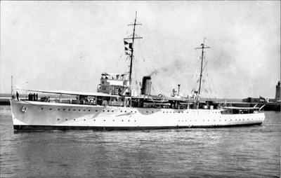 British Royal Navy Battleship Hms Fowey Shipping Naval Old Photo