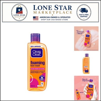 Clean & Clear 150ml Foaming Face Wash - Oil-Free Cleanser for All Skin Types