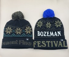 The North Face Adult Ski Tuke Pom Pom Beanie Winter Snow Hat Lot Of 2 EUC Black