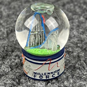 Vintage Cedar Point Amusement Park Glitter Mini Snow Globe Millennium Force Y2K