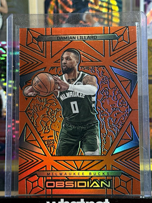 Panini Obsidian Damian Lillard Milwaukee Bucks #31 ORANGE ETCH /125