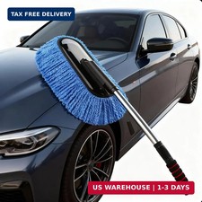 Car Duster Interior, Exterior Mini for Dust Brush with Extension Pole Blue Stret