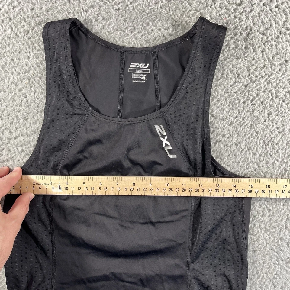 2XU CAMISETA SIN MANGAS MUJER GRANDE NEGRA SIN MANGAS COMPRESIÓN CORRER TRIATLÓN ATLETA Foto 4 de 4