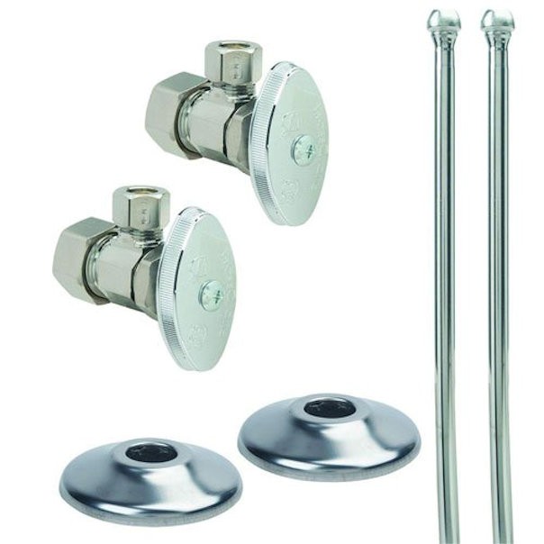 Faucet Kit: 1/2'' Nom Comp x 3/8'' O.D. Comp Brass Multi-Turn Angle Valve