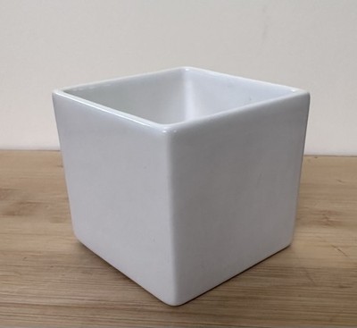 ASA Selection Germany Quadro White Ceramic Cube Vase Planter 8cm (3.15'')
