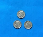 (3) 1954 D S NM Dime 10c - 90% Silver US Dime 10 Cent Lot