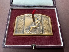 Médaille plaque en bronze de style Art nouveau par Baudichon