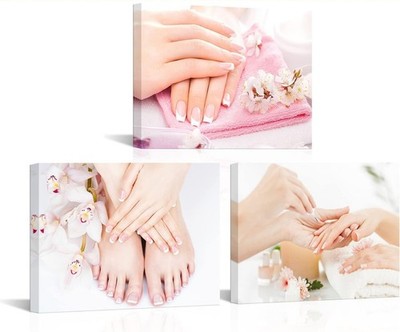3 Pieces Beauty Salon Wall Pictures Nail Salon Decor Pedicure & Manicure Post...