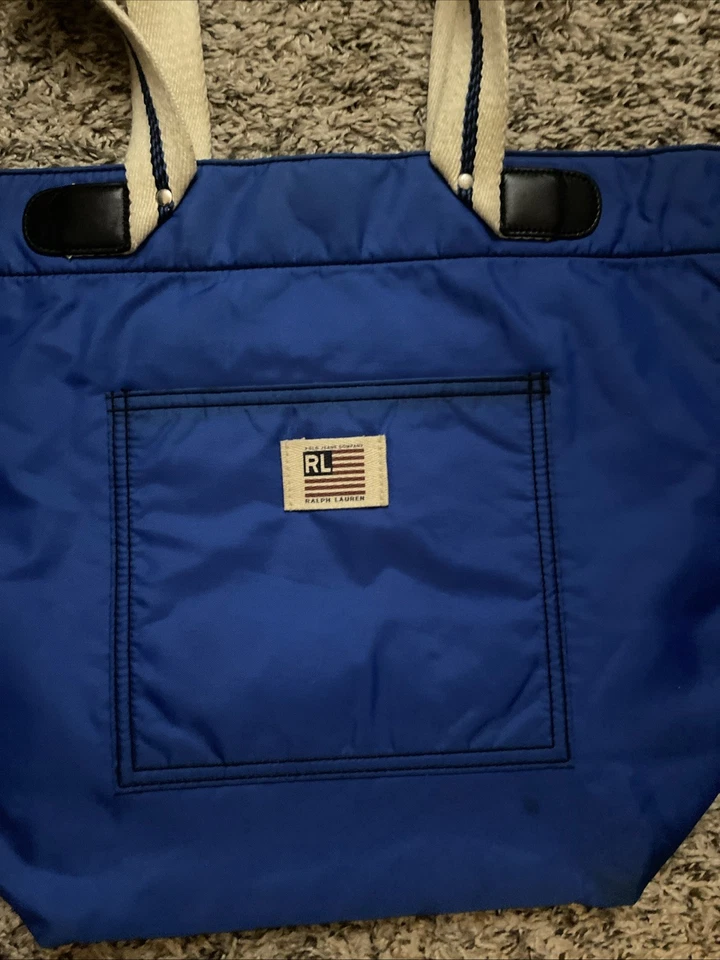 Polo Jeans Co. Ralph Lauren Auténtico bolso de mano de lona azul marino Dry Goods Foto 3 de 4