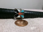 STERLING SILVER NATIVE AMERICAN BUTTERFLY RING WITH INLAY SIZE 7 WT 4.14 GMS