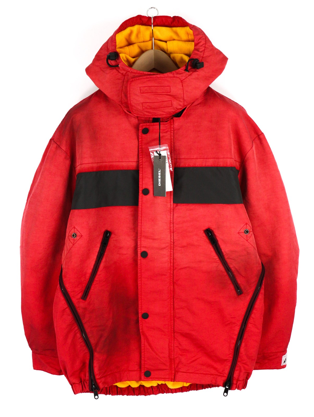 Diesel W-Trodd Chaqueta Hombre L Grande Forro Polar Capucha Revestido Rojo 395€