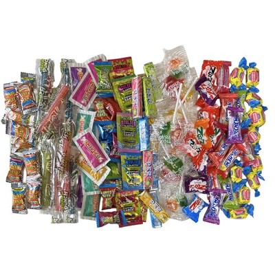 100 Piece Sweet & Sour Candy Variety With Dubble Bubble, Smarties, Pez, Zotz, So