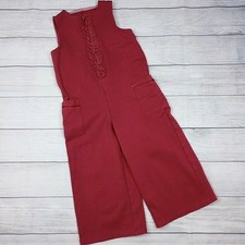 6/7 Mini Boden Bramble Bush Red Ruffled Jumpsuit
