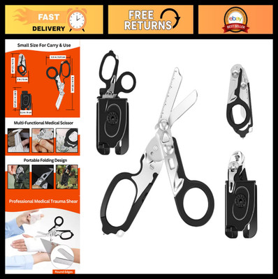 6-in-1 Heavy Duty Trauma Shears | Foldable Emergency Response Tool | Stainless S