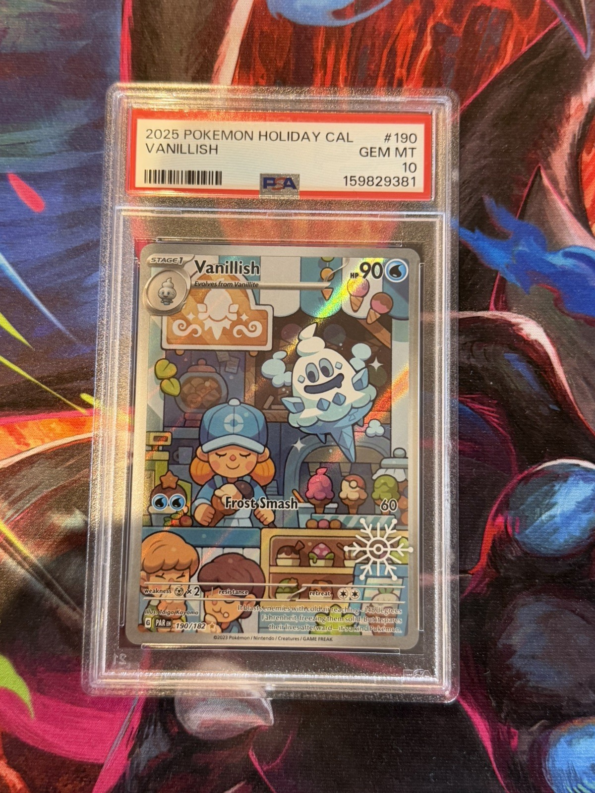 Pokemon TCG Vanillish Illustration Rare Card 190/182 PSA 10 - Holiday Advent