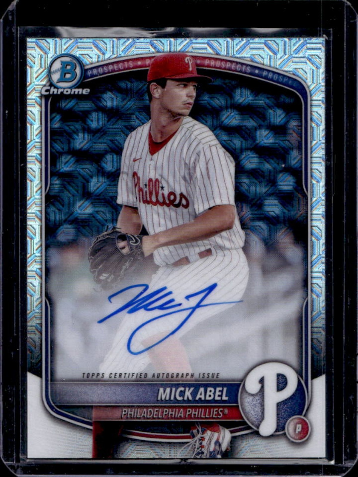 2025 Bowman Mick Abel Chrome Prospect Auto Mega Box Refractor #BMA-MA Phillies