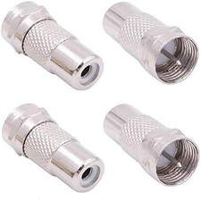 F Type Male Plug to RCA Female Jack RF Video TV Cable Adapter 75 Ohm Connector C