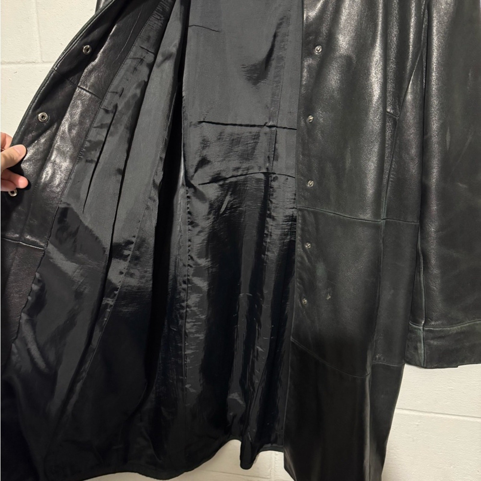 Relativity 100% Leather Pack work Snap Button Lon… - image 4