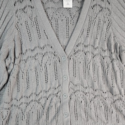 Torrid Pointelle Cardigan V-Neck Sweater Plus Size 3 Granny Cottagecore Acedemia - Picture 4 of 12
