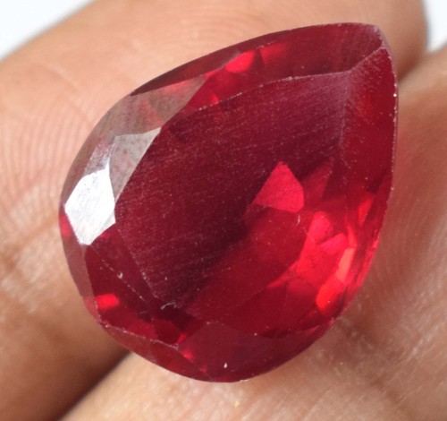 Ceylon Red Sapphire 11.75 Ct/15 mm Natural Pear Gemstone Certified E14019 - Picture 3 of 8