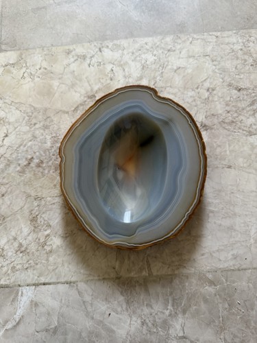 Große Achatscheibe poliert – Natur Achat Edelstein Dekoration Grau Blau Braun